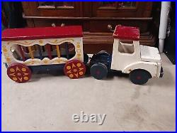 Vintage Circus Toy Truck Old Antique Large Carnival 36 Toy Truck Lot