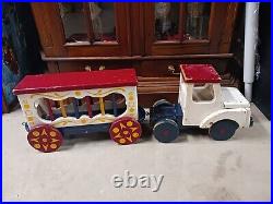 Vintage Circus Toy Truck Old Antique Large Carnival 36 Toy Truck Lot