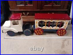 Vintage Circus Toy Truck Old Antique Large Carnival 36 Toy Truck Lot