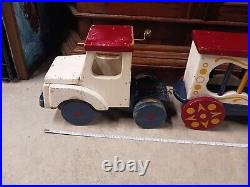 Vintage Circus Toy Truck Old Antique Large Carnival 36 Toy Truck Lot