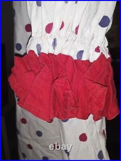 Vintage Clown Costume Red/Blue Antique Rare Handmade Outfit Circus Adult Size