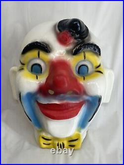 Vintage Clown Face 19x16 old plastic Carnival Circus Amusement Park Germany