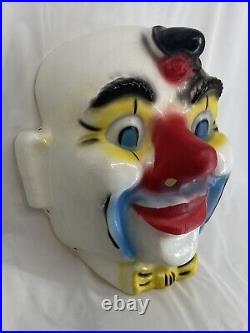 Vintage Clown Face 19x16 old plastic Carnival Circus Amusement Park Germany