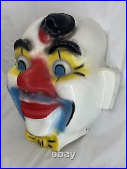 Vintage Clown Face 19x16 old plastic Carnival Circus Amusement Park Germany