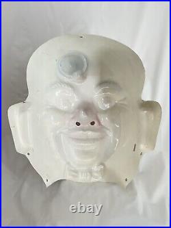 Vintage Clown Face 19x16 old plastic Carnival Circus Amusement Park Germany