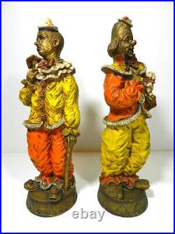 Vintage Clown Statue Universal Statuary Co. 1966 Pair