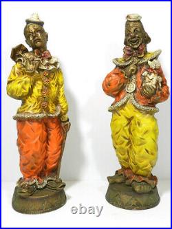 Vintage Clown Statue Universal Statuary Co. 1966 Pair