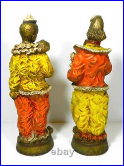 Vintage Clown Statue Universal Statuary Co. 1966 Pair