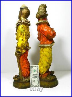 Vintage Clown Statue Universal Statuary Co. 1966 Pair