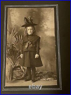 Vintage Dwarf Midget Girl PHOTO Circus Carnival Sideshow Act Freak Cabinet Card