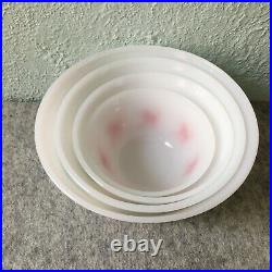 Vintage Federal Milk Glass Heat Proof USA Circus Mixing Nesting Bowls NEAR MINT