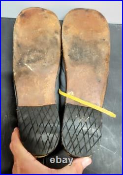 Vintage Handmade Circus Clown Show Funny Leather Footwear Red Yellow Antique