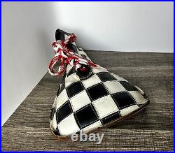 Vintage Handmade Circus Clown Wayne Bennett Funny Footwear Black White Checkered