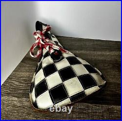 Vintage Handmade Circus Clown Wayne Bennett Funny Footwear Black White Checkered