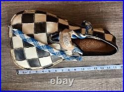 Vintage Handmade Circus Clown Wayne Bennett Funny Footwear Black White Checkered