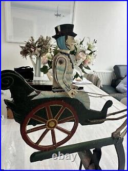 Vintage Horse Cart Carriage Metal Iron Pendulum Rocking Figure Antique Circus