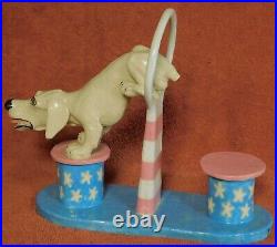 Vintage John Blair Indiana Art Ceramic Sculpture Statue Hound Dog Circus Act