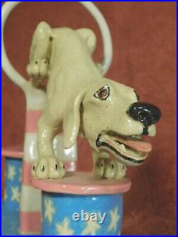 Vintage John Blair Indiana Art Ceramic Sculpture Statue Hound Dog Circus Act