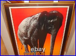 Vintage LONG JOHN blacklight poster fine art elephant circus Frank Kay 1969 NOS