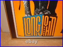 Vintage LONG JOHN blacklight poster fine art elephant circus Frank Kay 1969 NOS