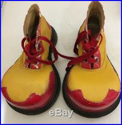 Vintage Leather Professional Clown Shoes Circus Carnival Mens Size 11 And Less