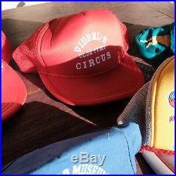 Vintage Lot of 7 Circus Hats Baseball Cap Rare Snapback Trucker Hat Caps MINT
