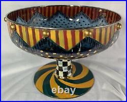 Vintage MacKenzie Childs Circus 8 Compote Pedestal Bowl