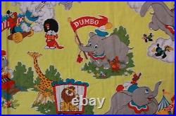 Vintage Mid Century Disney Dumbo Circus Novelty Print Fabric Bed Spread