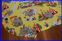 Vintage Mid Century Disney Dumbo Circus Novelty Print Fabric Bed Spread