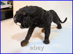 Vintage Mini Taxidermy Panther Figurine Circus Collectible Victorian Toy Antique