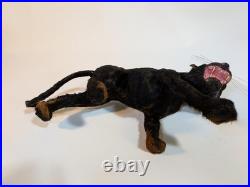 Vintage Mini Taxidermy Panther Figurine Circus Collectible Victorian Toy Antique