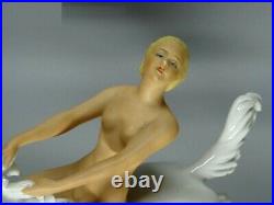 Vintage Nude Lady Ride Horse Porcelain Figure Schaubach Kunst Germany Art Decor