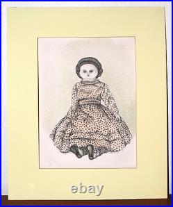 Vintage Original CIRCUS ART Lithograph Signed G DeVaney 1973 4/18 Antique Doll