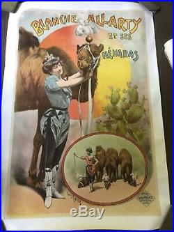 Vintage Original French Circus Poster Blanche Allarty Circa 1900
