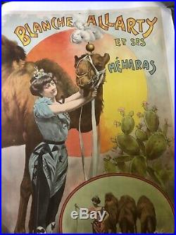 Vintage Original French Circus Poster Blanche Allarty Circa 1900