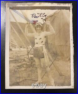 Vintage Photo Woman Girl Circus Performer Baton Mini skirt 1920s Test Rare A8