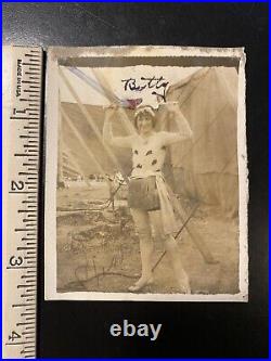 Vintage Photo Woman Girl Circus Performer Baton Mini skirt 1920s Test Rare A8