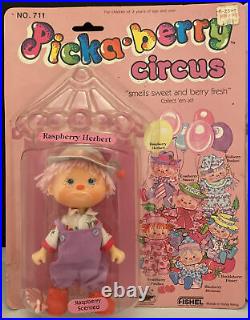 Vintage Picka Berry Circus 5 Clown Dolls Raspberry Herbert Huckleberry Finney