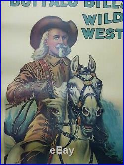 Vintage Poster Buffalo Bill's Wild West Sells Floto Circus Erie Litho