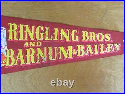 Vintage Ringling Bros Barnum Bailey Circus Souvenir Pennants Group of 6 Antique