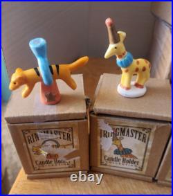 Vintage Ringmaster candle holder collection / Ceramic / 12 piece circus set
