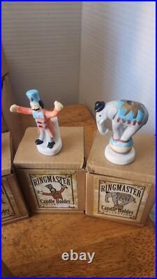 Vintage Ringmaster candle holder collection / Ceramic / 12 piece circus set