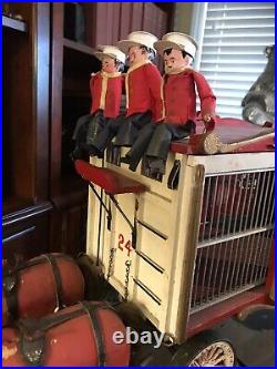 Vintage Toy Circus Wagon Antique Hand Made Painted Carved With Pulley Mechanism