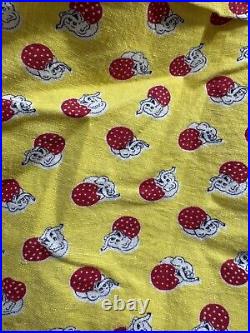 Vintage Very HTF Full Size Sewn Yellow Red Small Scale Circus Elephant Feed Sack