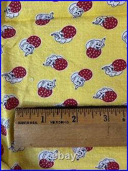 Vintage Very HTF Full Size Sewn Yellow Red Small Scale Circus Elephant Feed Sack