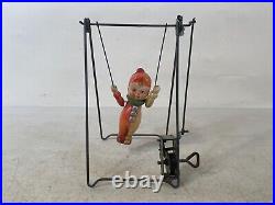 Vintage Wind Up Toy Antique Carnival Circus acrobat Swinging Boy Working 22C31