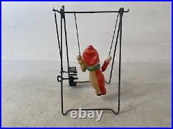 Vintage Wind Up Toy Antique Carnival Circus acrobat Swinging Boy Working 22C31