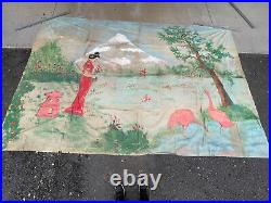 Vintage antique photography theater circus magicians backdrop painted Canvas