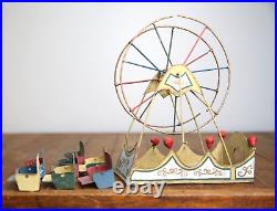 Vintage antique toy circus Ferris Wheel with metal seats for Parts Repair
