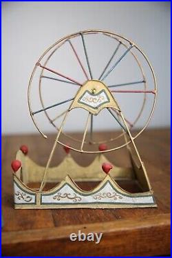 Vintage antique toy circus Ferris Wheel with metal seats for Parts Repair